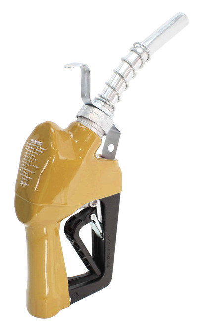 Husky 337004N-08 3/4'' Gold Inlet NPT New Farm & Commercial Fueling XFS Automatic Shut-Off Unleaded Nozzle w/ Hold Open Clip & Hanging Hook
