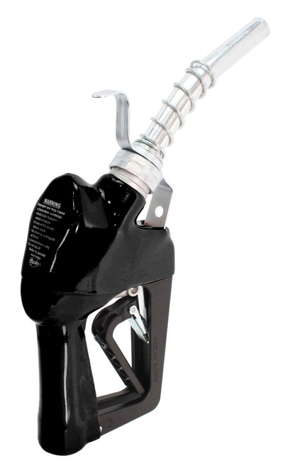 Husky 337004N-04 3/4'' Black Inlet NPT New Farm & Commercial Fueling XFS Automatic Shut-Off Unleaded Nozzle w/ Hold Open Clip & Hanging Hook