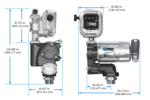 GPI 171050-01 V20-115PO+QM40-G8N GPRO® 20 GPM 115V Fuel Transfer Pump with 2-40 GPM Fuel Meter - 1'' Outlet (Gallon)