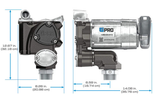 GPI 171000-53 V20-115AD+XT GPRO® 20 GPM 115V Fuel Transfer Pump with Automatic Shut-Off Diesel Nozzle - 1'' Outlet