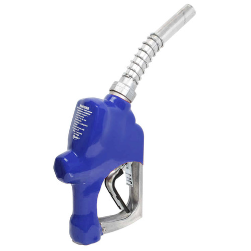Husky 696107-01 1'' Inlet NPT 1A Automatic Shut-Off New Light Duty Blue Diesel Nozzle w/o Hold Open Clip & w/ Metal Hand Guard & Full Grip Guard