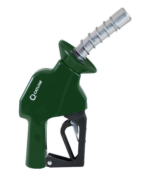Catlow CWNM1P0012-GR-W Cold Weather Max 1 Hi Flo Pressure Sensitive 1" Green Diesel Nozzle w/ 2 Step Hold Open Device & Trickle Flo Poppet & Attitude Device & Warning
