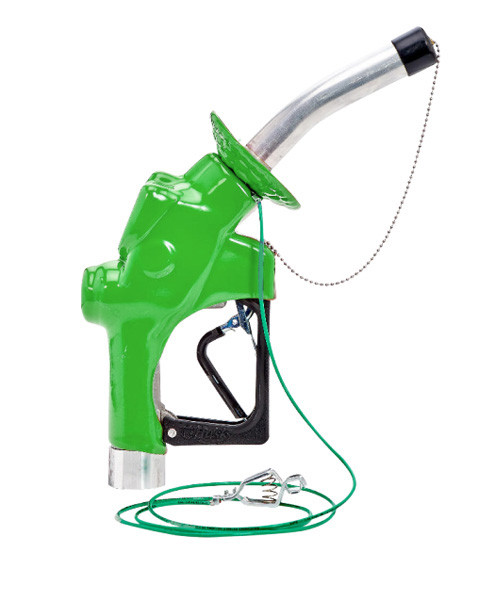 Husky 1212340N-16 Osprey S Automatic Shut-Off Nozzle, without Hold Open Clip & Spout Bushing, and with Waffle Splash Guard & Mesh Filter, 1'' BSPP, BP Green