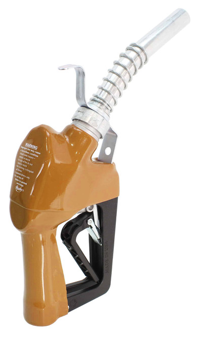 Husky 337015N-08 XFS Light Duty Diesel Nozzle with Single Notch Hold Open Clip and Hanging Hook, 3/4" Inlet BSP, Farm and Commercial, Automatic Shut-Off, Gold Husky 337015N-08 XFS Light Duty Diesel Nozzle with Single Notch Hold Open Clip and Hanging Hook, 3/4" Inlet BSP, Farm and Commercial, Automatic Shut-Off, Gold