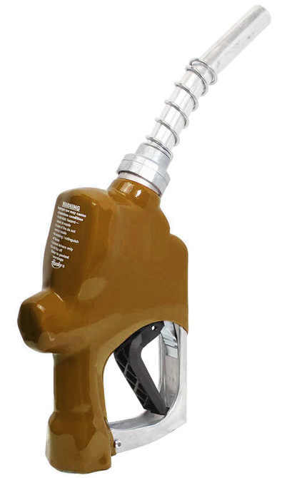 Husky 696108-08 1A Automatic Shut-Off New Unleaded Nozzle, 1'' Inlet NPT, without Hold Open Clip, with Metal Hand Guard and Full Grip Guard, Gold
