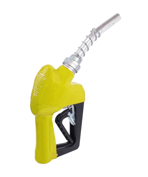 Husky 159404N-05 X Automatic Shut-Off Unleaded Nozzle, 3/4'' Inlet NPT, with Three Notch Hold Open Clip and Full Grip Guard, Yellow