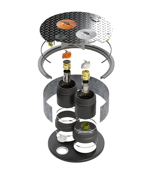 CNI 4205-GU-33 Multiport Gear Up EVR Complete Package, 33" Sump Lid Snap Tight Cover, 42" Round, Two Door 16" Centers