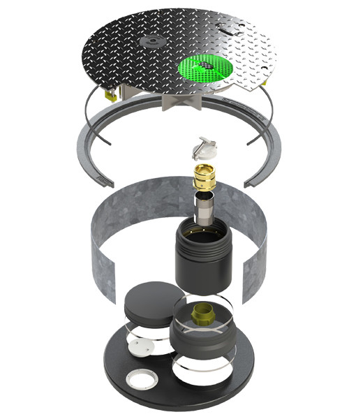 CNI 4216-GU-33 Diesel Gear Up EVR Complete Package, 33" Sump Lid Snap Tight Cover, 42" Round, One Door Center