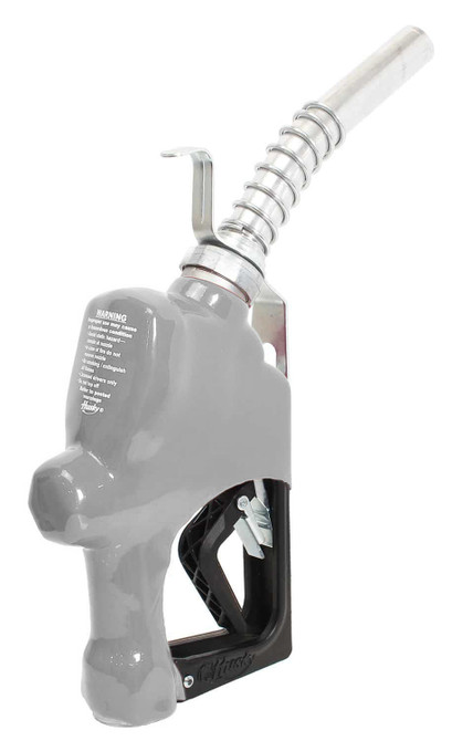 Husky 045703N-09 1GS Automatic Nozzle, 1" Inlet NPT, New Farm/Commercial Fueling, Light Duty Diesel With Three Notch Hold Open Clip, Polymer Hand Guard, Full Grip Guard And Hanging Hook, Silver