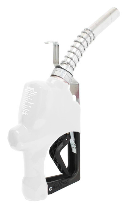Husky 045707-06 1GS Automatic Nozzle, 1" Inlet NPT, New Farm/Commercial Fueling, Light Duty Diesel Without Hold Open Clip With Polymer Hand Guard, Full Grip Guard And Hanging Hook, White