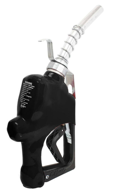 Husky 045708-04 1GS Automatic Nozzle, 1" Inlet NPT, New Farm/Commercial Fueling, Unleaded Without Hold Open Clip With Polymer Hand Guard, Full Grip Guard And Hanging Hook, Black