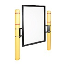 Universal BumperBoard Sign with Dual Bollard Mount