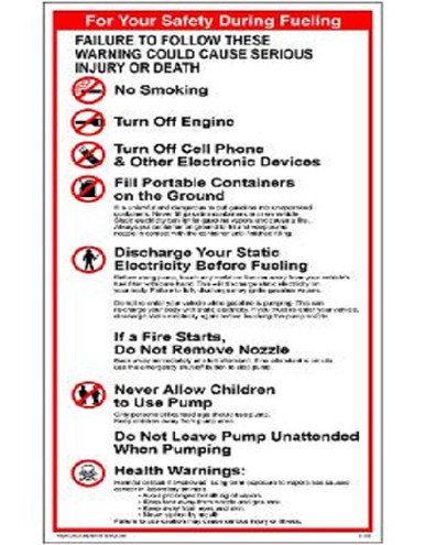 Gasoline Advertising D-702 7.25'' W x 14'' H Safety Warning Decal ...