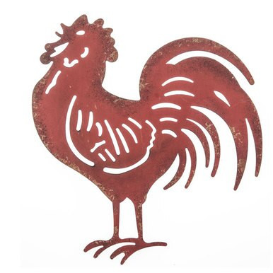 Rooster Metal Wall Decor distressed colors