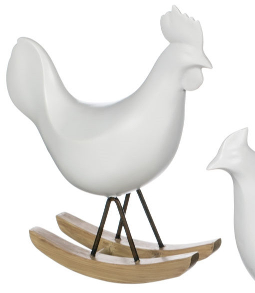 Rocking Chickens - French Hen or Rooster Decor on Rocking Runners