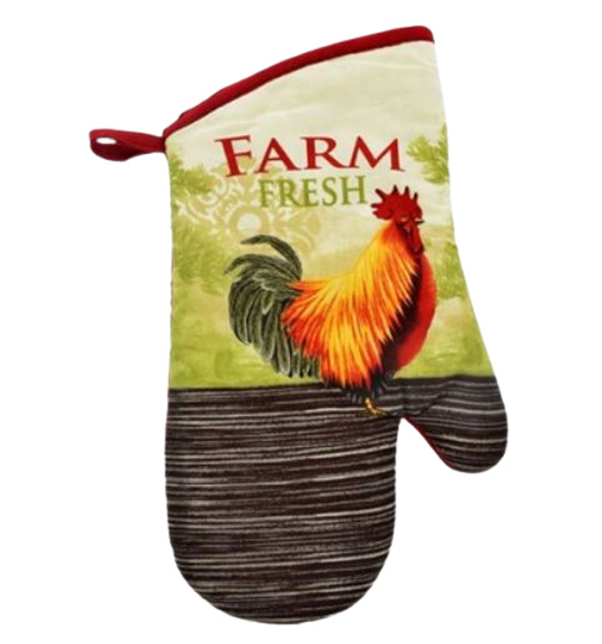  Rooster Trim Oven Mitts, Washable Cute Oven Mitts