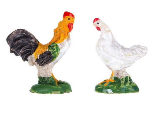 Micro Miniature Hen and Rooster Set