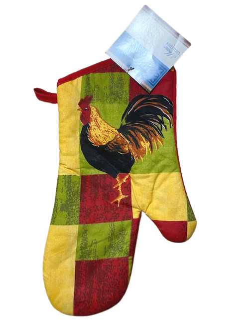 Rooster Trim Oven Mitts, Washable Cute Oven Mitts, Oven Mits/Glove Set, Printed Rooster Heat Resistant Oven Gloves, Hot Mitts for Kitchen, Friendly