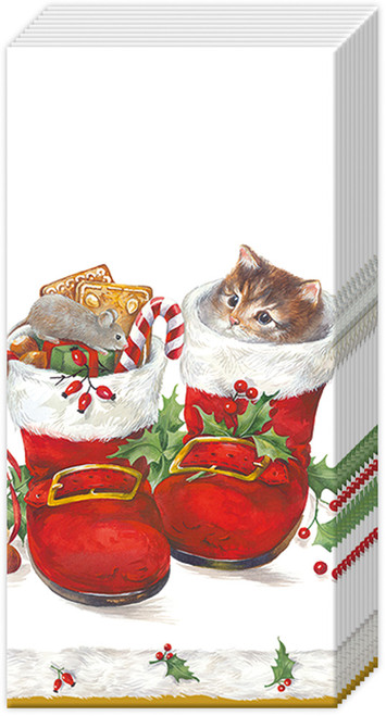 Pocket Tissues Christmas Kittens in Stockings Pocket Tissues Christmas Kittens in Stockings