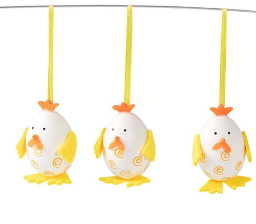 Cheeky little Chicken Egg Hanger Decoration in yellow