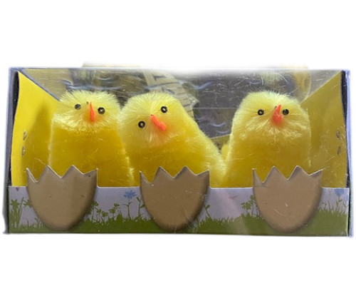 Box of three 2" Chenille Chicks for decorating Box of three 2" Chenille Chicks for decorating