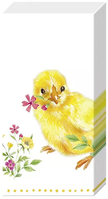 Tissues "Chick and Flowers" pack of 10 unique tissues Tissues "Chick and Flowers" pack of 10 unique tissues