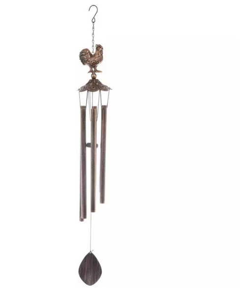 Bronze Rooster Wind Chime made from Metal