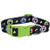 Dog Collar black with colorful Paw and Dog Bones Pattern