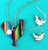 Colorful Serape Rooster necklace with Hen earrings