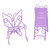 Lavender Micro Miniature Purple Butterfly Chair and Garden Sign Set