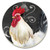 White Rooster round natural stone ceramic coaster. White Rooster round natural stone ceramic coaster.
