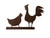 Fence panel Hen and Rooster, handcrafted metal
