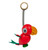 Vintage Style Toy Parrot handmade of Wood, Bouncy Toy red