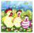 Three colorful Hens Chicken Artwork Napkins, pack of 20 Lunch Size