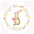 Large pack of 40 pcs Paper Napkins beautiful Bunny and Tulip Flower Wreath