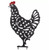 Chicken Yard Stake Black Metal with Red Comb- Leg Up