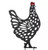 Chicken Yard Stake Black Metal with Red Comb- Stance