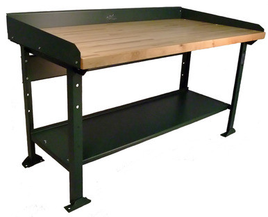 141 (Butcher Block Top Workbench with Shelf, Back and End Plates)