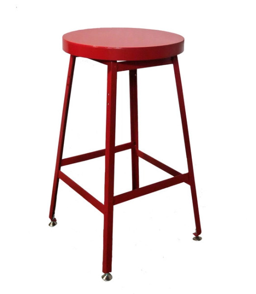 22" Height Stool with Leveler Glides in Custom Red Paint (Model #310-20-G)
