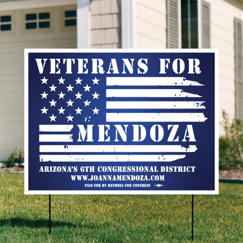 Veterans For Mendoza (24" x 18" Coroplast Yard Sign)