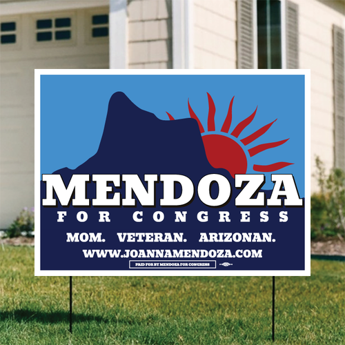 Mendoza For Congress - Blue (24" x 18" Coroplast Yard Sign)