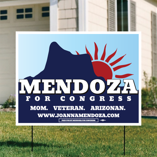 Mendoza For Congress - Blue Gradient (24" x 18" Coroplast Yard Sign)
