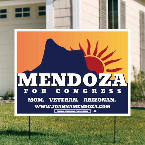Mendoza For Congress - Orange Gradient (24" x 18" Coroplast Yard Sign)