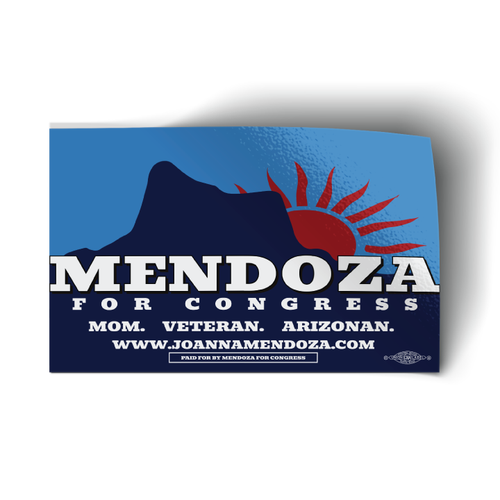 Mendoza For Congress - Blue (6.4" x 4" Vinyl Sticker)