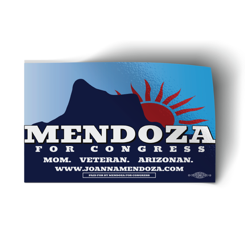 Mendoza For Congress - Blue Gradient (6.4" x 4" Vinyl Sticker)