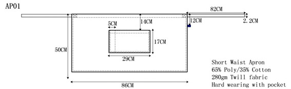 AP01 SHORT WAIST APRON