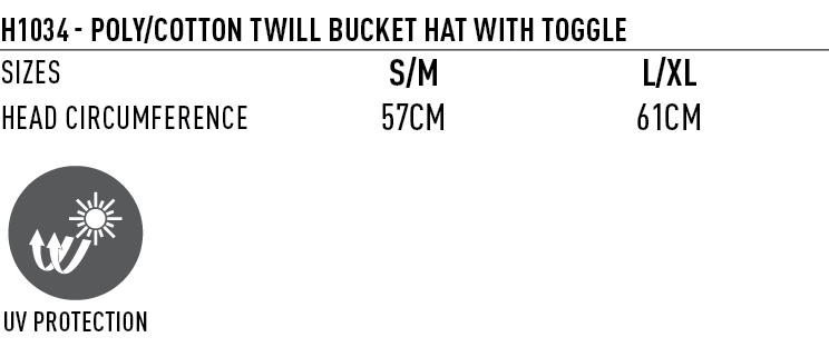 H1034 Bucket Hat With Toggle