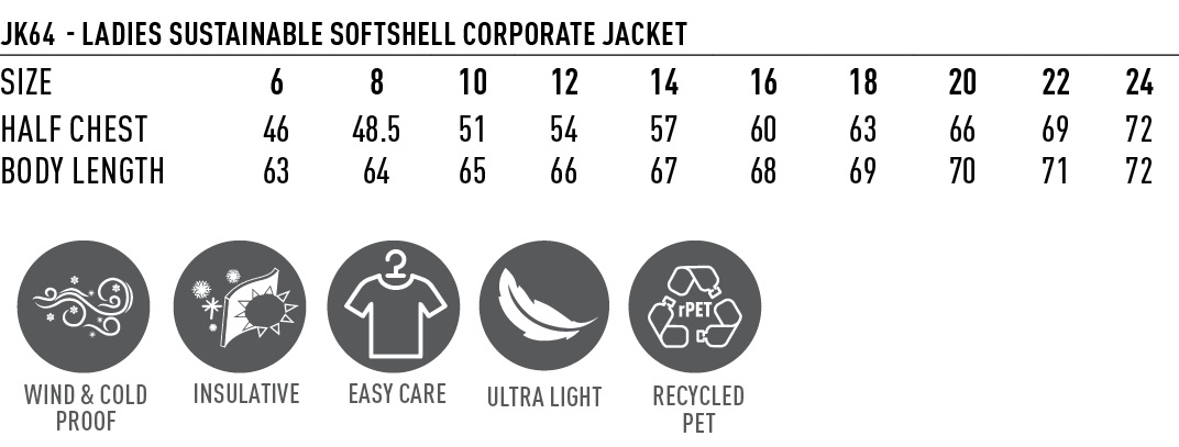 JK64 SUSTAINABLE SOFTSHELL CORPORATE JACKET ladie's