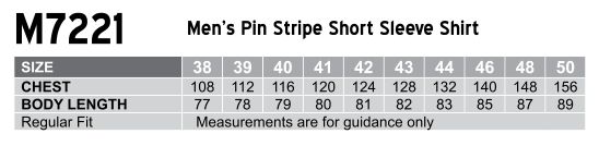 M7221 Men's Pin Stripe Short Sleeve Shirt