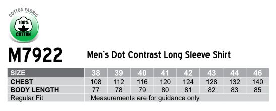 M7922 Men's Dot Contrast Long Sleeve Shirt